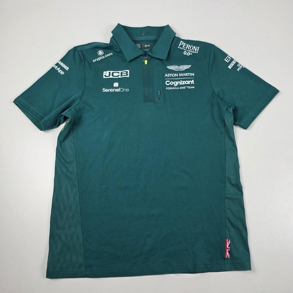 Aston Martin Cognizant Polo Shirt Mens Medium Green Formula 1 Racing Pelmark